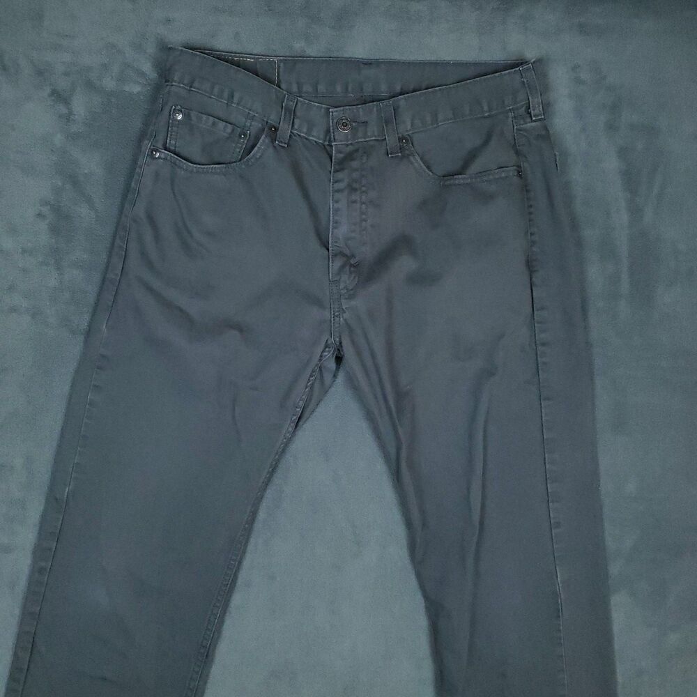 Levis 505 Jeans Mens 32x28.5 Black Straight Leg Zip Fly Denim Pants Casual - Picture 6 of 15